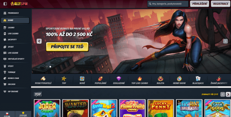 Jak vypadá web AllySpin