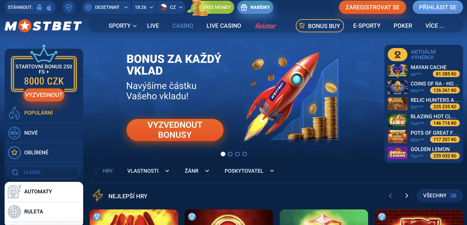Mostbet Casino MainPage Czechia
