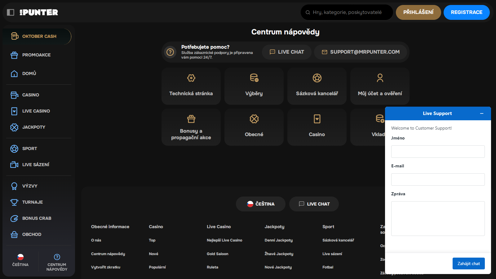 MrPunter Casino Help Centre Czechia