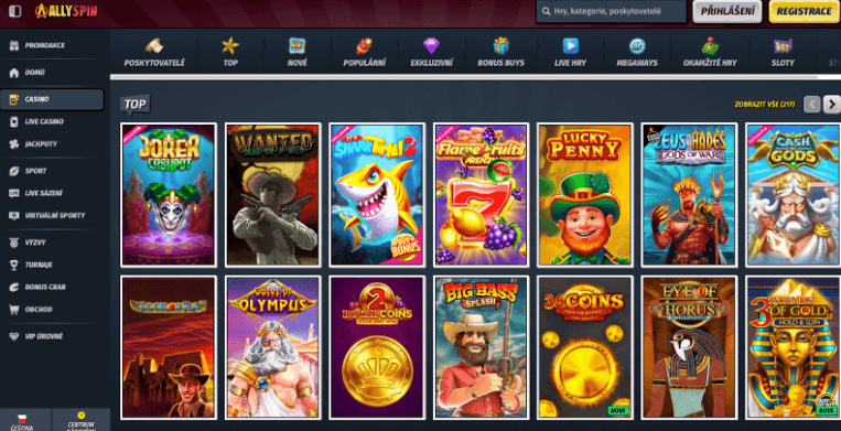 Nabidka her v casinu AllySpin