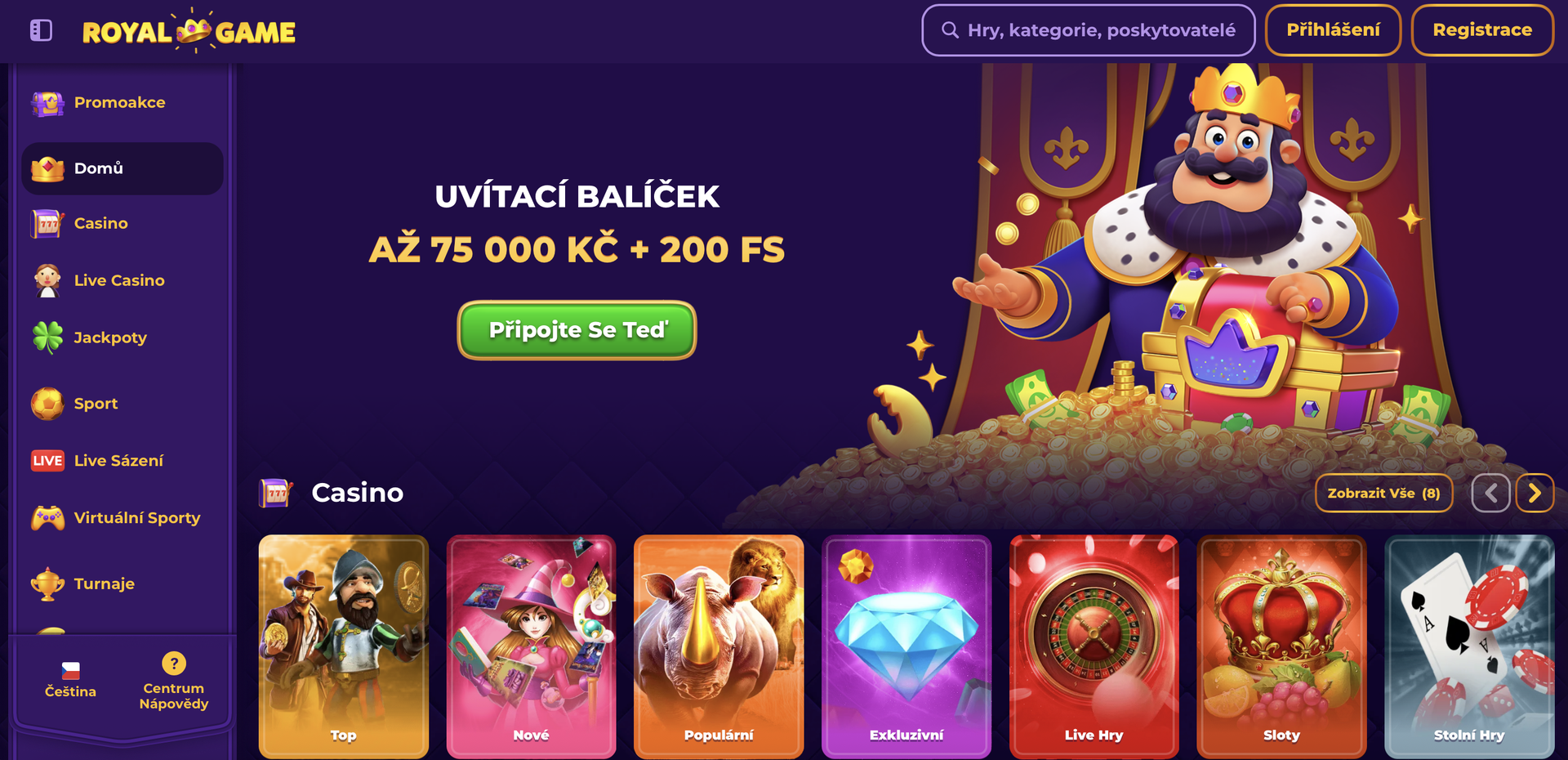 RoyalGame Mainpage Czechia