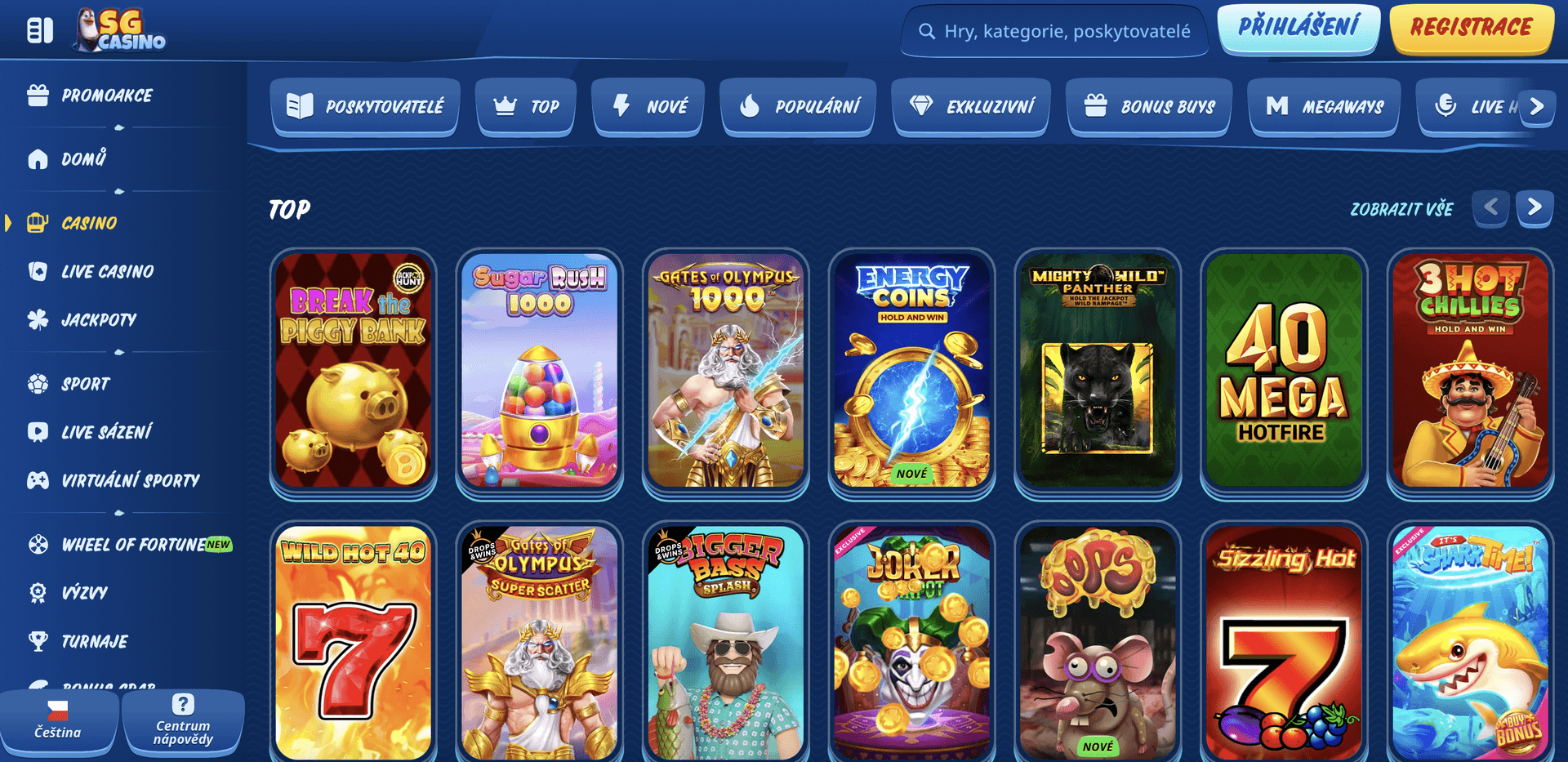 SG Casino Top Games Czechia