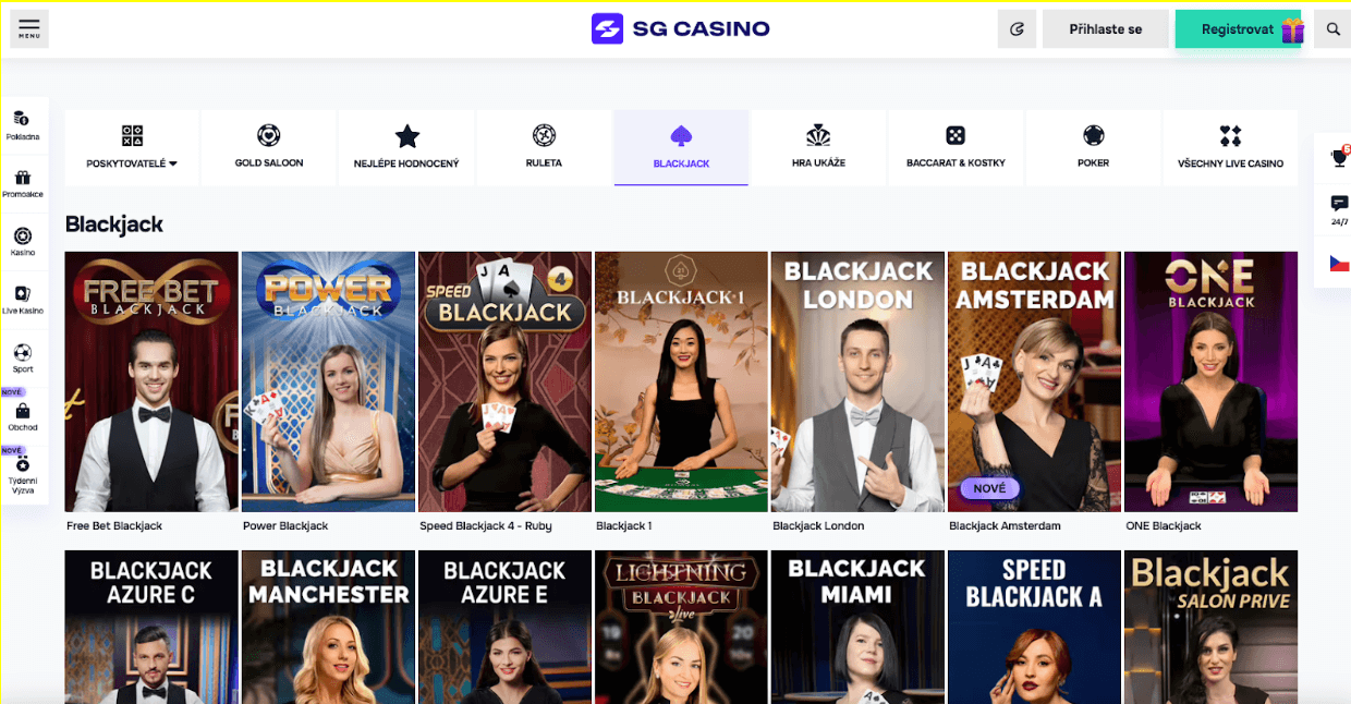 Blackjack v SG Casino