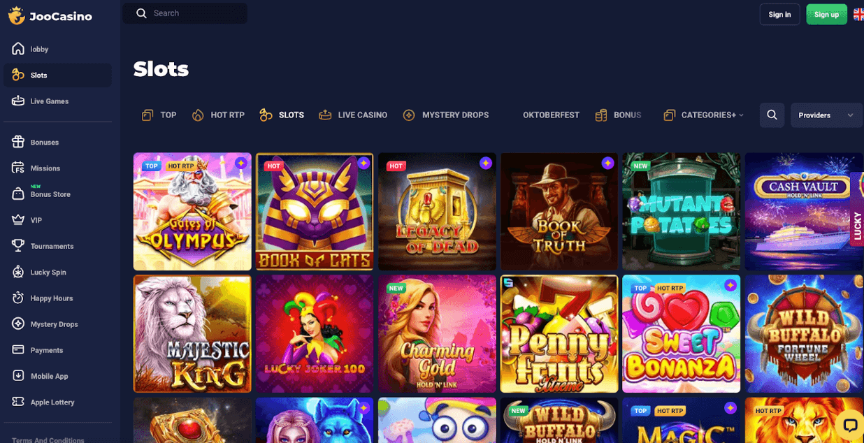 Online hrací automaty Casino Joo