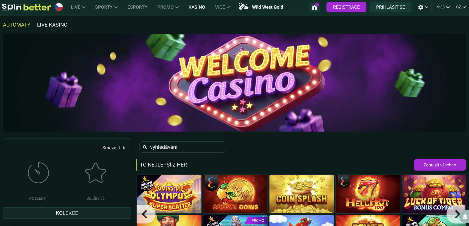 SpinBetter Casino Homepage Czechia
