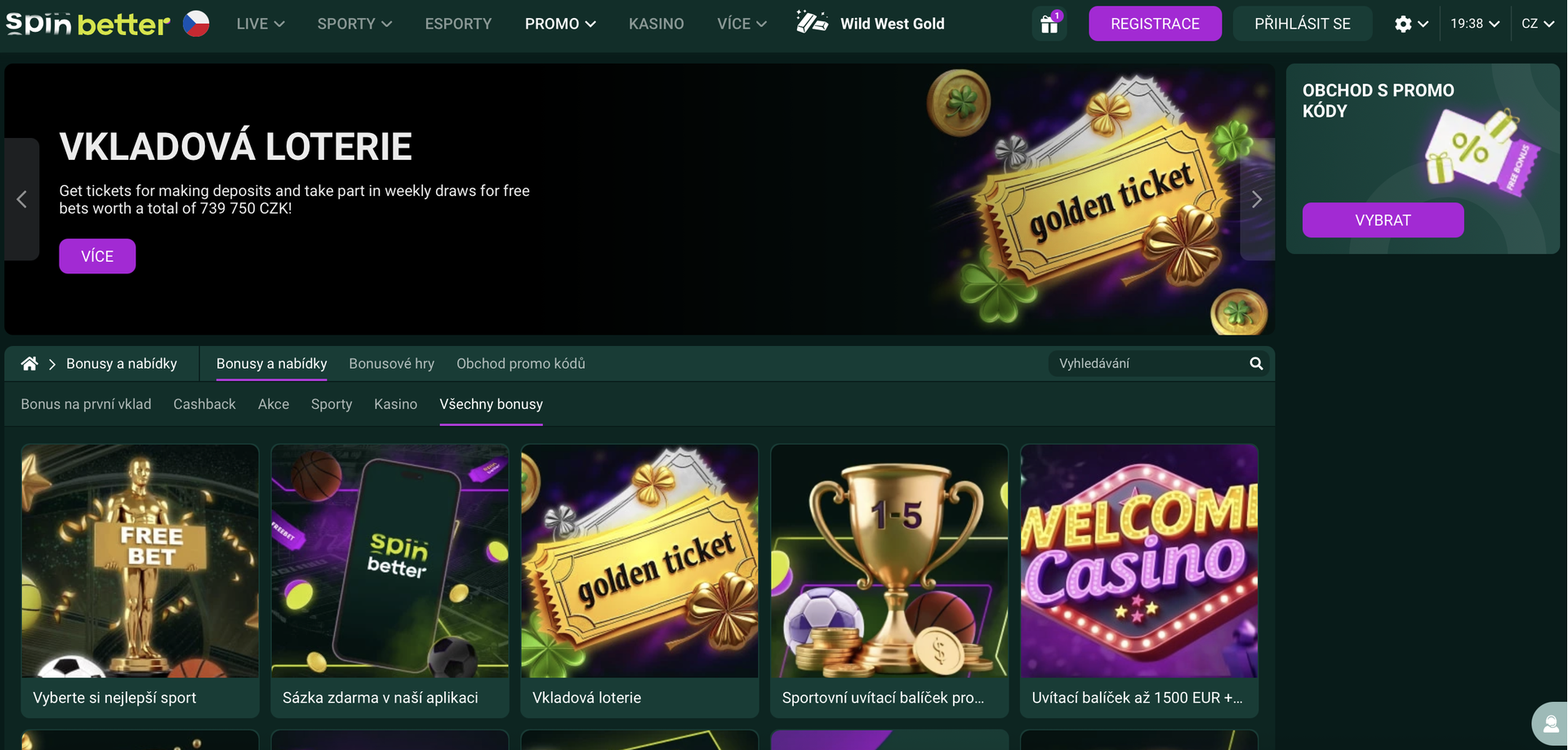 SpinBetter Casino Homepage Czechia