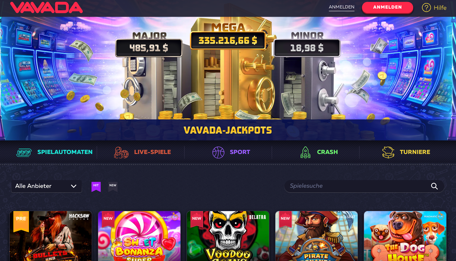 Vavada Casino Homepage