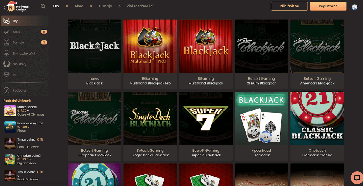 national casino blackjack
